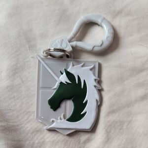 Attack On Titan Keychain Military Police Logo (Unicorn) Green Grey White Anime
